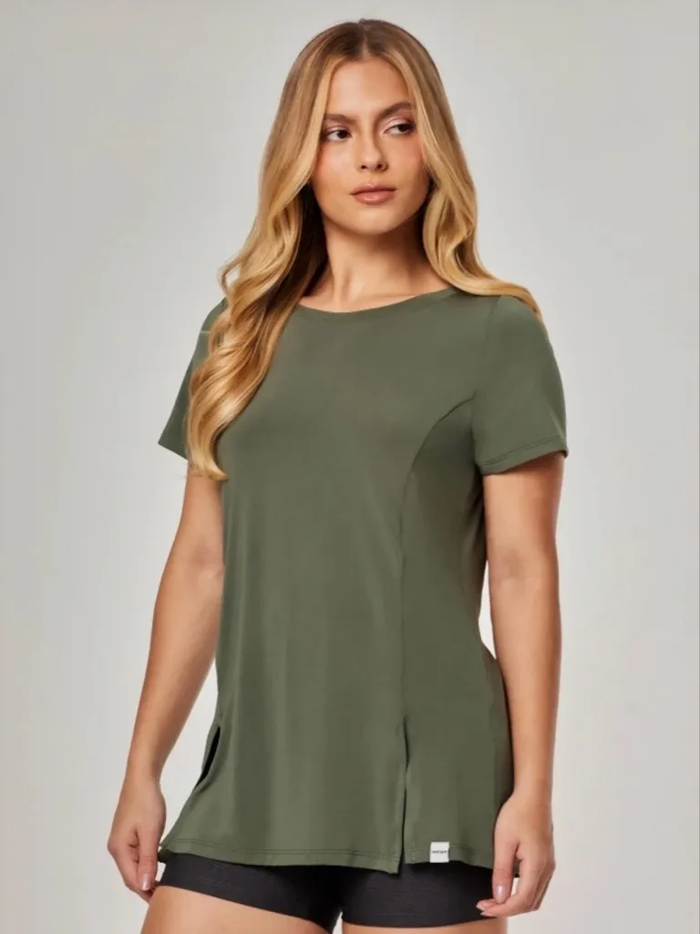 Blusa Manga Curta Dallas verde croco vestem